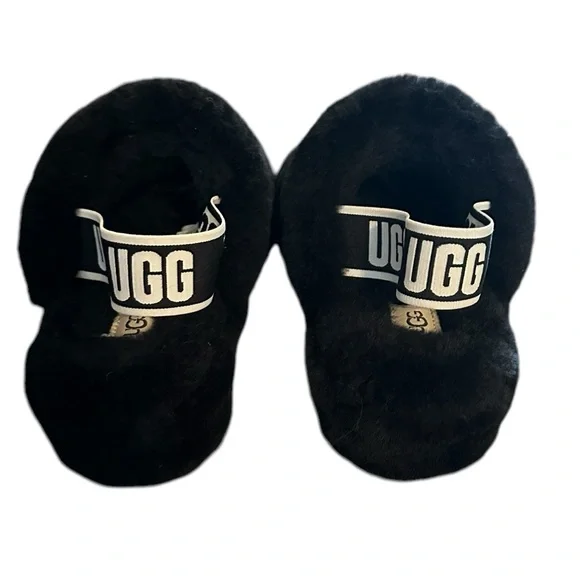 UGG House shoes Slippers Sandal Womens Fluff Yeah Slide Black - size 8 - Picture 5 of 7